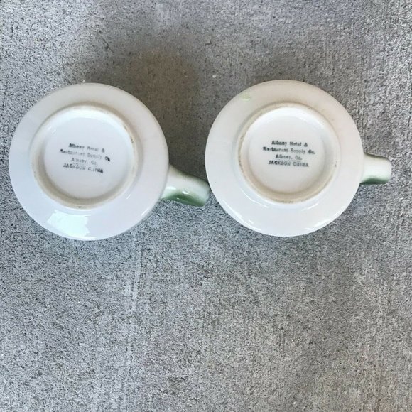 Jackson China Albany Hotel Restaurant Supply GA Set of 2 Cups Airbrushed VTG 50s - Picture 6 of 6